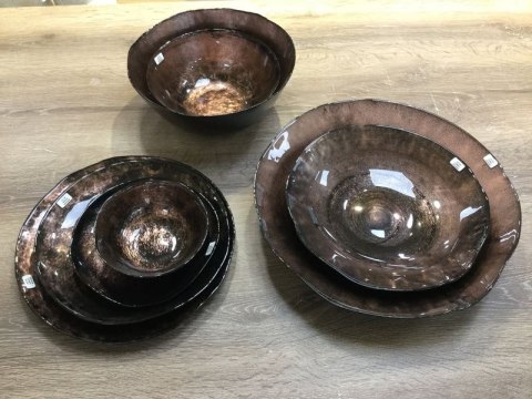 Patera 31x31x2 Pati brązowa czarna ze szkła artystycznego Eurofirany Patera 31x31x2 Pati brązowa czarna ze szkła artystycznego Eurofirany