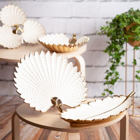 Patera ceramiczna 33x33x8 Hiral 3 niebieska złota liść Eurofirany Patera ceramiczna 33x33x8 Hiral 3 niebieska złota liść Eurofirany