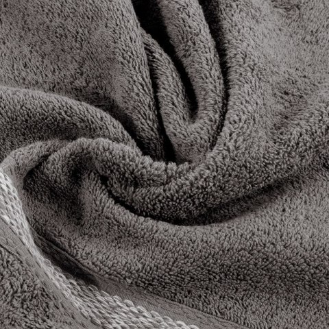 Ręcznik 70x140 Altea stalowy z ozdobną bordiurą z melanżowym pasem frotte 500 g/m2 Eurofirany Ręcznik 70x140 Altea stalowy z ozdobną bordiurą z melanżowym pasem frotte 500 g/m2 Eurofirany