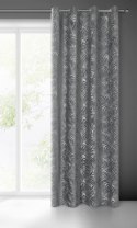 Zasłona 140x250 Livia stalowa z botanicznym wytłaczanym wzorem liści welurowa gotowa na przelotkach Eurofirany Zasłona 140x250 Livia stalowa z botanicznym wytłaczanym wzorem liści welurowa gotowa na przelotkach Eurofirany