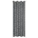 Zasłona 140x250 Livia stalowa z botanicznym wytłaczanym wzorem liści welurowa gotowa na przelotkach Eurofirany Zasłona 140x250 Livia stalowa z botanicznym wytłaczanym wzorem liści welurowa gotowa na przelotkach Eurofirany
