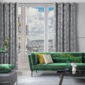 Zasłona 140x250 Livia stalowa z botanicznym wytłaczanym wzorem liści welurowa gotowa na przelotkach Eurofirany Zasłona 140x250 Livia stalowa z botanicznym wytłaczanym wzorem liści welurowa gotowa na przelotkach Eurofirany