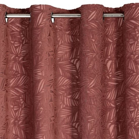 Zasłona 140x250 Octavia różowa ciemna z miękkiego weluru z wytłaczanym wzorem liści gotowa na przelotkach Eurofirany Zasłona 140x250 Octavia różowa ciemna z miękkiego weluru z wytłaczanym wzorem liści gotowa na przelotkach Eurofirany