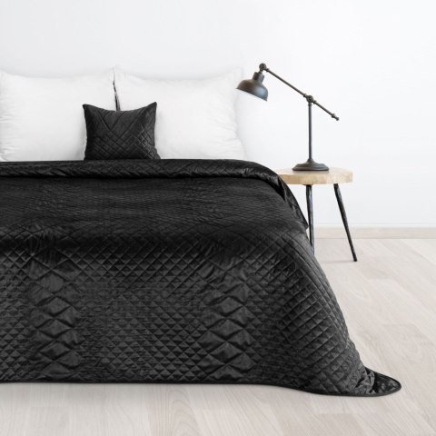 Narzuta dekoracyjna 170x210 Luiz 3 czarna welurowa geometryczna Narzuta dekoracyjna 170x210 Luiz 3 czarna welurowa geometryczna