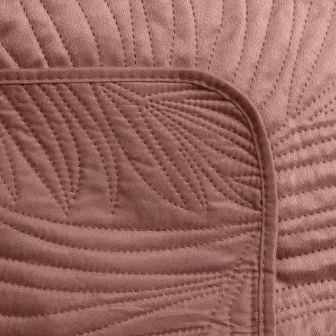 Narzuta dekoracyjna 220x240 Luiz 4 różowa pudrowa welurowa liście Narzuta dekoracyjna 220x240 Luiz 4 różowa pudrowa welurowa liście