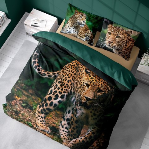 Pościel bawełniana 220x200 gepard zielona 3926 A Holland Natura 100 Pościel bawełniana 220x200 gepard zielona 3926 A Holland Natura 100