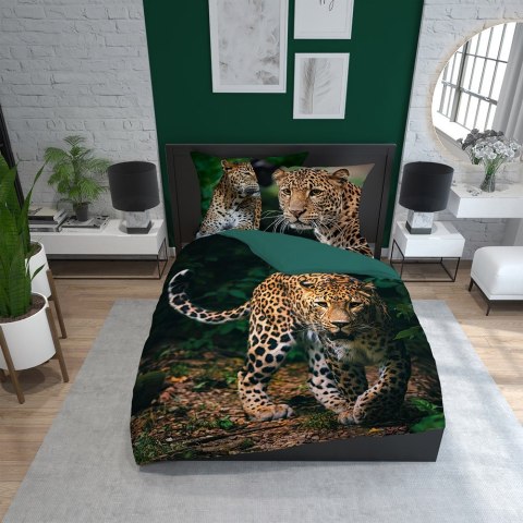 Pościel bawełniana 220x200 gepard zielona 3926 A Holland Natura 100 Pościel bawełniana 220x200 gepard zielona 3926 A Holland Natura 100