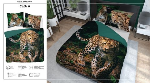 Pościel bawełniana 220x200 gepard zielona 3926 A Holland Natura 100 Pościel bawełniana 220x200 gepard zielona 3926 A Holland Natura 100