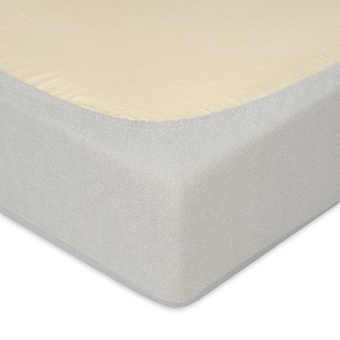 Prześcieradło nieprzemakalne 160x200 42 szare frotte z gumką oddychające ochronne podkład Prześcieradło nieprzemakalne 160x200 42 szare frotte z gumką oddychające ochronne podkład