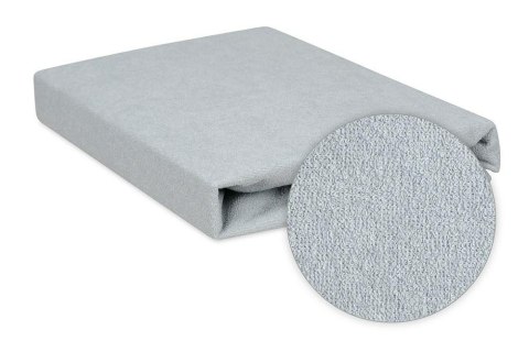 Prześcieradło nieprzemakalne 160x200 42 szare frotte z gumką oddychające ochronne podkład Prześcieradło nieprzemakalne 160x200 42 szare frotte z gumką oddychające ochronne podkład