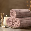 Ręcznik Avinion 1 50x90 pudrowy frotte z ozdobną bordiurą w pasy 500 g/m2 Terra Collection Eurofirany Ręcznik Avinion 1 50x90 pudrowy frotte z ozdobną bordiurą w pasy 500 g/m2 Terra Collection Eurofirany