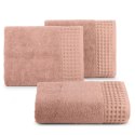 Ręcznik Avinion 50x90 pudrowy frotte z ozdobną bordiurą z wzorem wafla 500 g/m2 Terra Collection Eurofirany Ręcznik Avinion 50x90 pudrowy frotte z ozdobną bordiurą z wzorem wafla 500 g/m2 Terra Collection Eurofirany