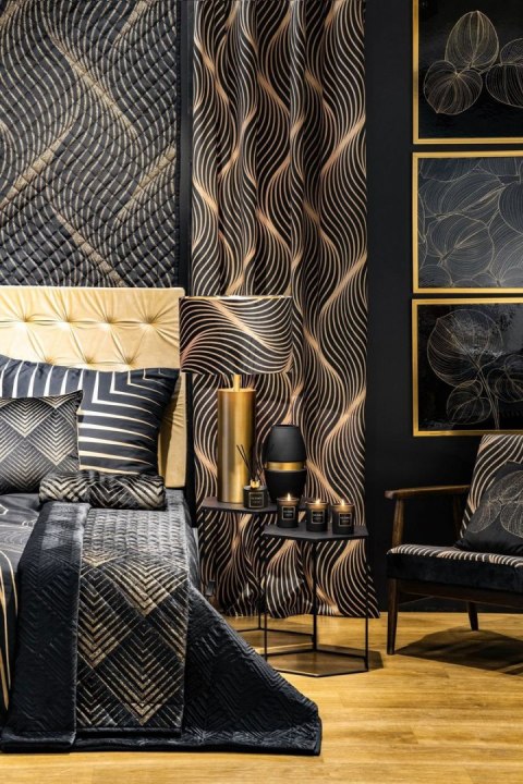 Wazon 21x40 Victoria7 czarny złoty ze szkła artystycznego LIMITED COLLECTION Eurofirany Wazon 21x40 Victoria7 czarny złoty ze szkła artystycznego LIMITED COLLECTION Eurofirany