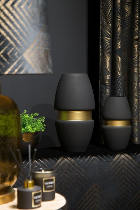 Wazon 21x40 Victoria7 czarny złoty ze szkła artystycznego LIMITED COLLECTION Eurofirany Wazon 21x40 Victoria7 czarny złoty ze szkła artystycznego LIMITED COLLECTION Eurofirany