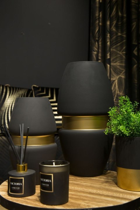 Wazon 21x40 Victoria7 czarny złoty ze szkła artystycznego LIMITED COLLECTION Eurofirany Wazon 21x40 Victoria7 czarny złoty ze szkła artystycznego LIMITED COLLECTION Eurofirany