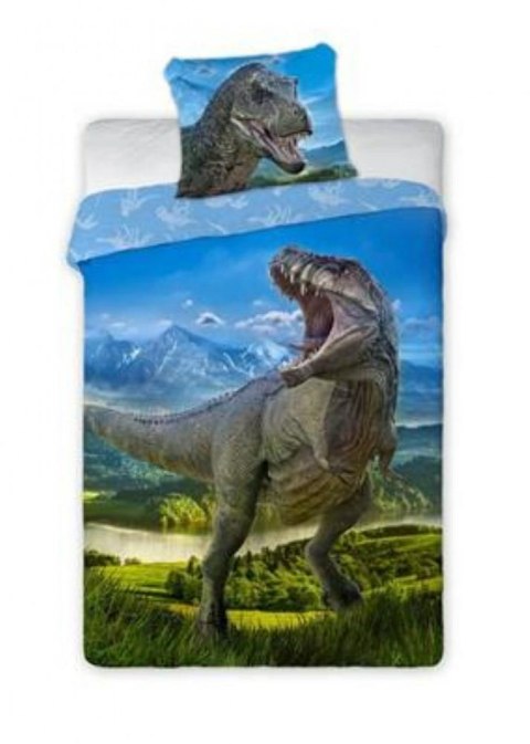 Pościel bawełniana 160x200 Dinozaur t rex 001 niebieska poszewka 70x80 Pościel bawełniana 160x200 Dinozaur t rex 001 niebieska poszewka 70x80