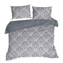 Pościel bawełniana 160x200 Palermo 10 szara niebieska Glamour bawełniana z żakardowym wzorem Terra Collection Eurofirany