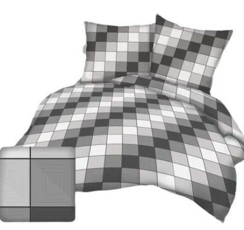 Poszewka z kory 50x60 kostka kratka geometria szara grafitowa 3D-1112A Poszewka z kory 50x60 kostka kratka geometria szara grafitowa 3D-1112A