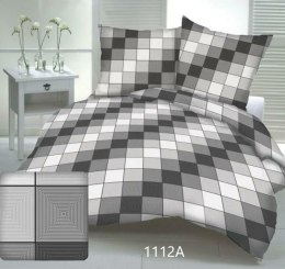 Poszewka z kory 70x80 kostka kratka geometria szara grafitowa 3D-1112A