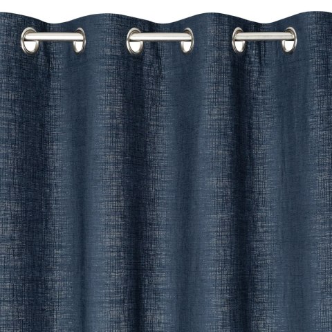 Zasłona 140x250 Palermo 1 granatowa gotowa na przelotkach z miękkiej szenilowej tkaniny przetykanej srebrną nitką Terra Collecti Zasłona 140x250 Palermo 1 granatowa gotowa na przelotkach z miękkiej szenilowej tkaniny przetykanej srebrną nitką Terra Collecti