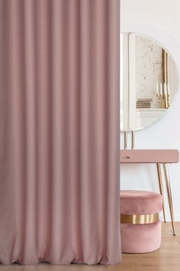 Zasłona 140x270 Avinion 2 pudrowa gotowa na taśmie z tkaniny płóciennym splocie Terra Collection Eurofirany