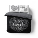 Pościel bawełniana 160x200 Home sweet Home serca czarna biała 3753 A Holland 78 Pościel bawełniana 160x200 Home sweet Home serca czarna biała 3753 A Holland 78