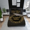 Pościel bawełniana 160x200 Przytul mnie czarna złota 3755 A Holland 78