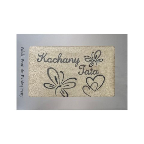 Prezent dla Taty ręcznik 70x140 Kochany Tata kremowy serduszka w pudełku na Dzień Taty motylki Prezent dla Taty ręcznik 70x140 Kochany Tata kremowy serduszka w pudełku na Dzień Taty motylki