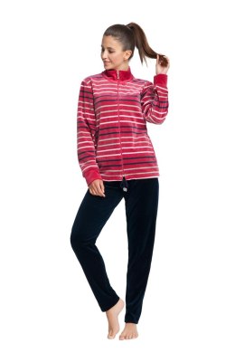 Dres damski 305 L bordowy w paski welurowy
