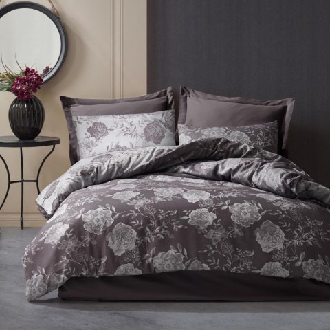 Pościel bawełniana 220x200 flory antracytowa kwiatki żakardowa Cottonlove Jacquard Pościel bawełniana 220x200 flory antracytowa kwiatki żakardowa Cottonlove Jacquard