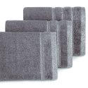 Ręcznik Glory 1 50x90 stalowy z welurową bordiurą i błyszczącą nicią 500g/m2 Eurofirany