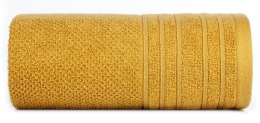 Ręcznik Glory 3 70x140 musztardowy z welurową bordiurą i błyszczącą nicią 500g/m2 Eurofirany