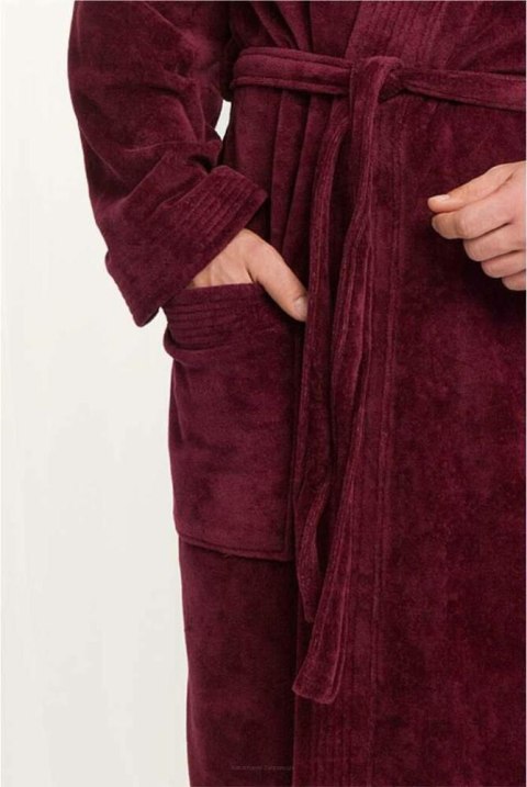 Szlafrok męski 850 XXXL bordowy frotte bawełniany długi Szlafrok męski 850 XXXL bordowy frotte bawełniany długi