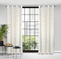 Zasłona 140x250 gotowa na przelotkach Marigold biała złota liście miłorzębu welurowa Eurofirany Zasłona 140x250 gotowa na przelotkach Marigold biała złota liście miłorzębu welurowa Eurofirany