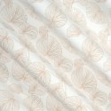 Zasłona 140x250 gotowa na przelotkach Marigold biała złota liście miłorzębu welurowa Eurofirany Zasłona 140x250 gotowa na przelotkach Marigold biała złota liście miłorzębu welurowa Eurofirany