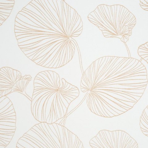 Zasłona 140x250 gotowa na przelotkach Marigold biała złota liście miłorzębu welurowa Eurofirany Zasłona 140x250 gotowa na przelotkach Marigold biała złota liście miłorzębu welurowa Eurofirany