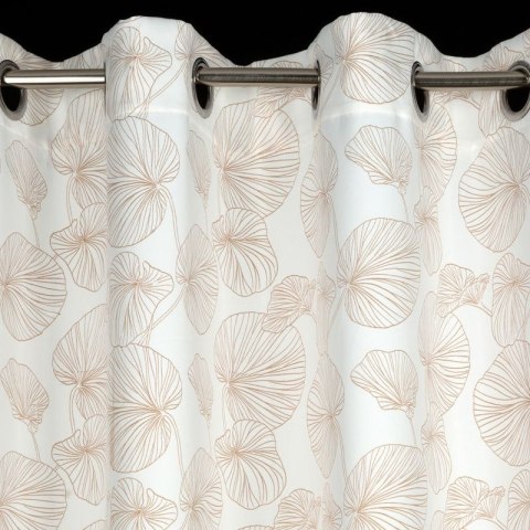 Zasłona 140x250 gotowa na przelotkach Marigold biała złota liście miłorzębu welurowa Eurofirany Zasłona 140x250 gotowa na przelotkach Marigold biała złota liście miłorzębu welurowa Eurofirany