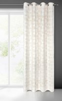 Zasłona 140x250 gotowa na przelotkach Marigold biała złota liście miłorzębu welurowa Eurofirany Zasłona 140x250 gotowa na przelotkach Marigold biała złota liście miłorzębu welurowa Eurofirany