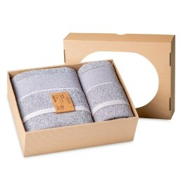 Komplet ręczników T/0464 2 szt Sevilla 50/90 70/140 srebrny zestaw upominkowy 480g/m2 Eurofirany