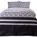 Pościel flanelowa 140x200 Ornamenty szara czarna z jedną poszewką 31494/1 Flanela 3 Darymex