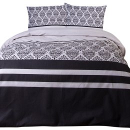 Pościel flanelowa 140x200 Ornamenty szara czarna z jedną poszewką 31494/1 Flanela 3 Darymex