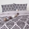 Pościel flanelowa 140x200 Ornamenty szara czarna z jedną poszewką 31494/1 Flanela 3 Darymex