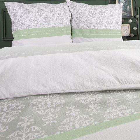 Pościel flanelowa 140x200 Ornamenty szara seledynowa z jedną poszewką 31493/1 Flanela 3 Darymex Pościel flanelowa 140x200 Ornamenty szara seledynowa z jedną poszewką 31493/1 Flanela 3 Darymex