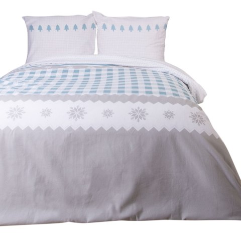 Pościel flanelowa 220x200 Świąteczna miętowa szara śnieżynki 31496/2 Flanela 3 Darymex Pościel flanelowa 220x200 Świąteczna miętowa szara śnieżynki 31496/2 Flanela 3 Darymex