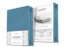 Prześcieradło jersey elastan 140x200 z gumką niebieskie na wysoki materac 25 cm Luxury Prześcieradło jersey elastan 140x200 z gumką niebieskie na wysoki materac 25 cm Luxury