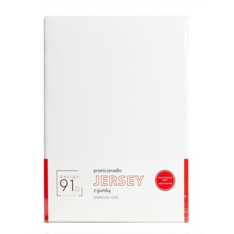 Prześcieradło jersey z gumką 160x200 białe na wysoki materac 30 cm 125 g/m2 D91 Prześcieradło jersey z gumką 160x200 białe na wysoki materac 30 cm 125 g/m2 D91