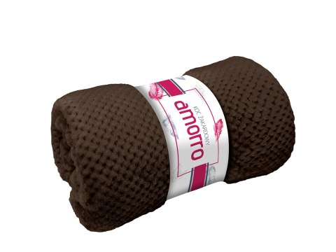 Koc narzuta 150x200 Amorro żakardowy brązowy ciemny wytłaczany 240g/m2 Darymex Koc narzuta 150x200 Amorro żakardowy brązowy ciemny wytłaczany 240g/m2 Darymex