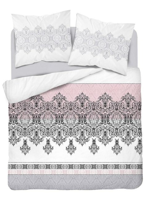 Pościel bawełniana 220x200 Glamour biała różowa ornamenty orientalna 3833 A Bawełna 88 Pościel bawełniana 220x200 Glamour biała różowa ornamenty orientalna 3833 A Bawełna 88