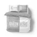 Pościel bawełniana 220x200 Queen King szara biała 4100 A Holland 129 Pościel bawełniana 220x200 Queen King szara biała 4100 A Holland 129