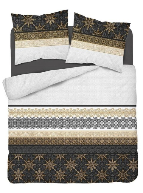 Pościel bawełniana 220x200 glamour ornamenty grafitowa złota 3835 A Bawełna 88